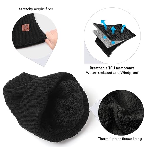 OZERO Knit Beanie Winter Hat, Thermal Thick Polar Fleece Snow Skull Cap for Men and Women - Image 4