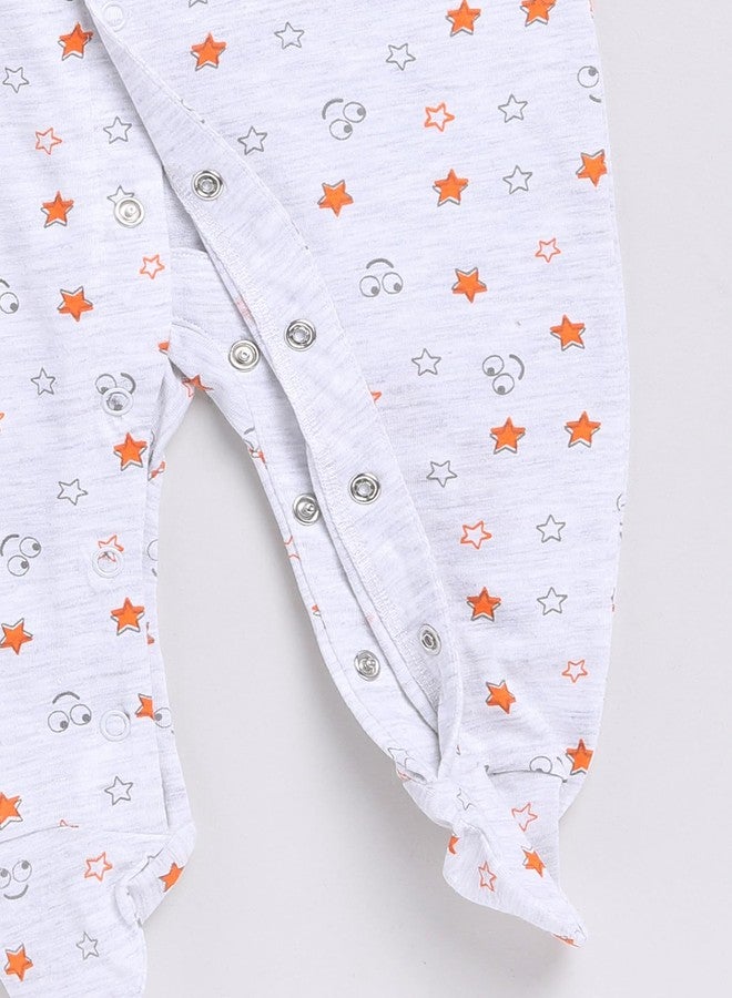 Dollar Junior Tiny Crews Baby Boys & Baby Girls Shoe Romper - Grey Melange, 1-3M - Image 3