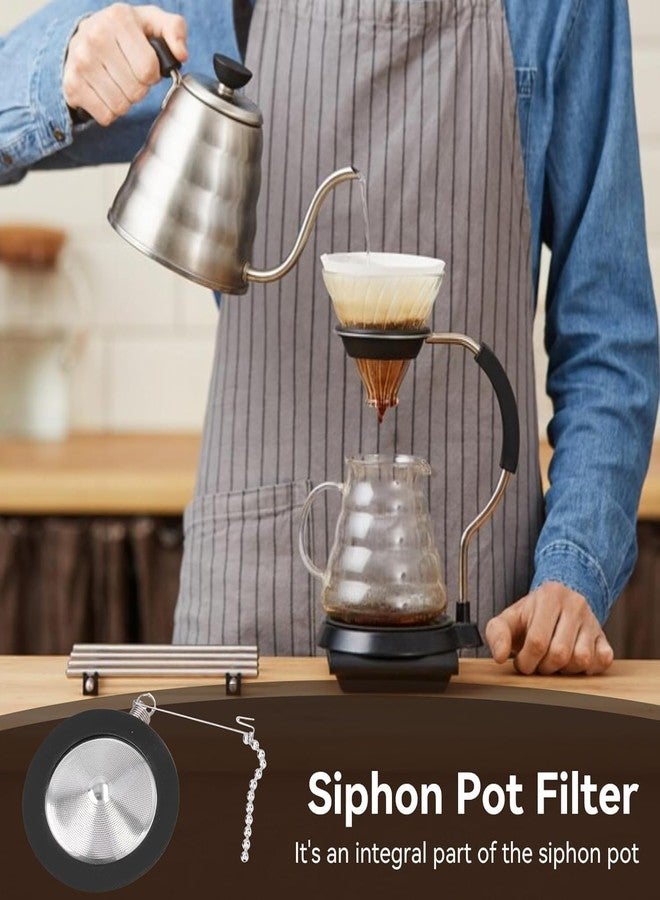 AYNEFY Reusable Metal Coffee Filter for Siphon Coffee Maker, Reusable Stainless Steel Syphon Coffees Filter with Chain for Siphon Coffee Maker Other Similar Syphon Coffee Machine - Image 4