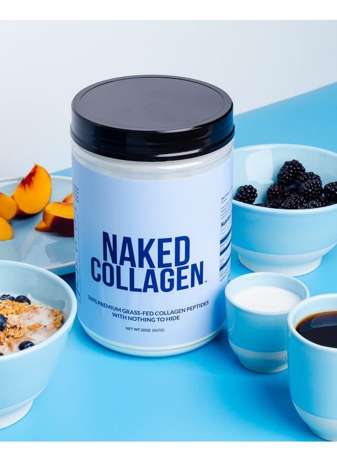 NAKED nutrition - مسحوق بروتين ببتيدات الكولاجين من Naked Collagen، 60 وجبة، مكمل غذائي من الكولاجين المحلل المائي من الأبقار التي تتغذى على الأعشاب؛ مناسب لنظام Paleo الغذائي، خالي من الجلوتين من Nongmo Keto؛ غير منكه، 20 أونصة - Image 1