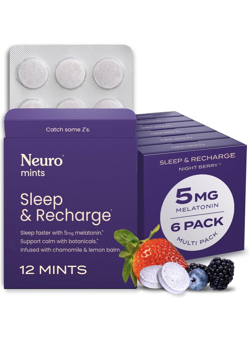 NeuroGum - Melatonin 5mg Sleep & Recharge Mints (72 Pieces) - Fast Dissolve Melatonin Sugar Free Mints with Lemon Balm & Chamomile for Better Sleep - Image 1
