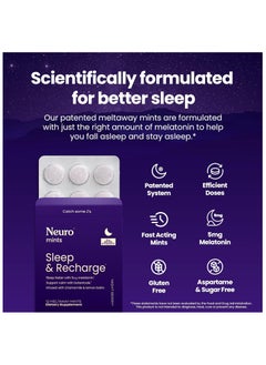 NeuroGum Melatonin 5mg Sleep & Recharge Mints (72 Pieces) - Fast Dissolve Melatonin Sugar Free Mints with Lemon Balm & Chamomile for Better Sleep  - Image 2