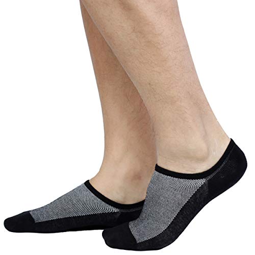 JORMATT 8 Pairs Men's No Show Socks - Sneaker Shoes Mesh Knit Low Cut Comfort Cotton Athletic Casual Non Slip Socks Black, Men Shoes size 10-14 - Image 4