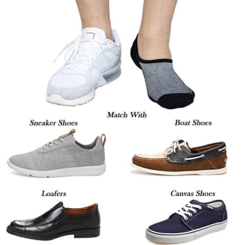 JORMATT 8 Pairs Men's No Show Socks - Sneaker Shoes Mesh Knit Low Cut Comfort Cotton Athletic Casual Non Slip Socks Black, Men Shoes size 10-14 - Image 3