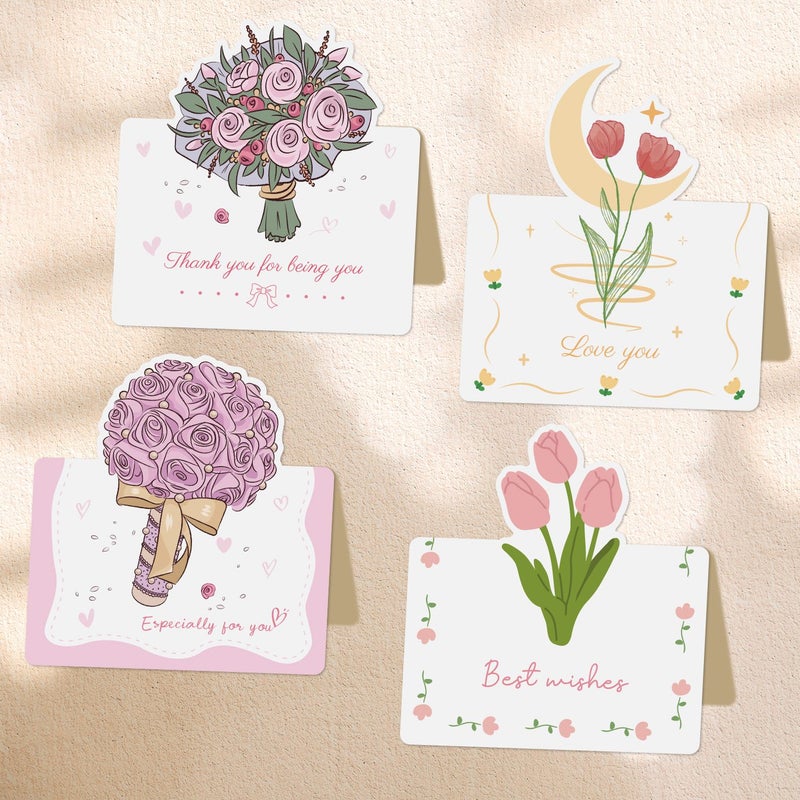 10Pcs Mini Greeting Cards For Mother Day Birthday Thank You Baking Flower Shop - Image 1