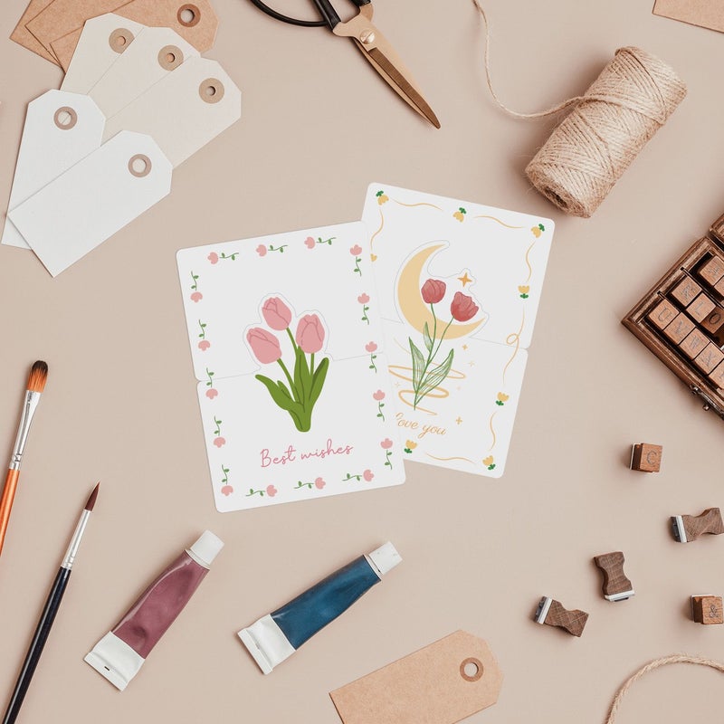 10Pcs Mini Greeting Cards For Mother Day Birthday Thank You Baking Flower Shop - Image 2