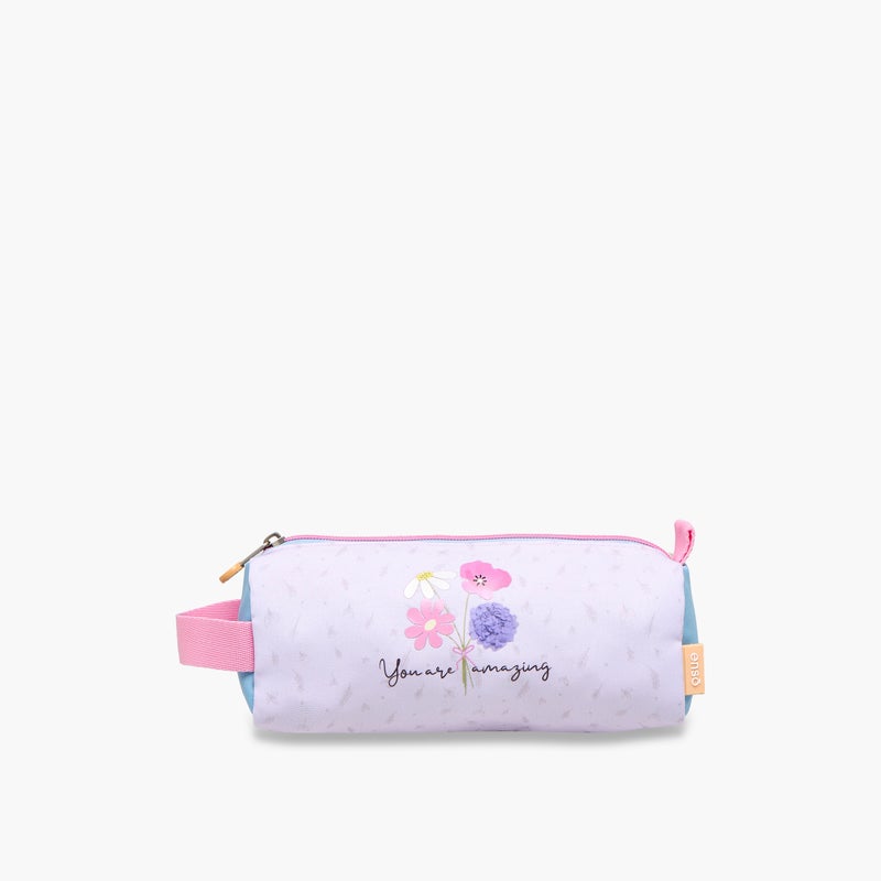 Enso Pouch-Full Of Flowers-1 Cmprt--Girls (Polyester) Pink \ 23X9X9 - Image 1