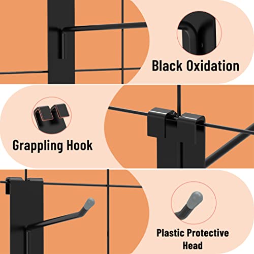 HUHOLE Gridwall Hooks 4 Inch, 50PC Display Hooks for Grid Wall, Hook for Grid Wall Panel, Black - Image 5