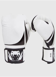 Generic Challenger Boxing Gloves, Pair Of Full Finger Professional Boxing Gloves Black/White  - Image 1