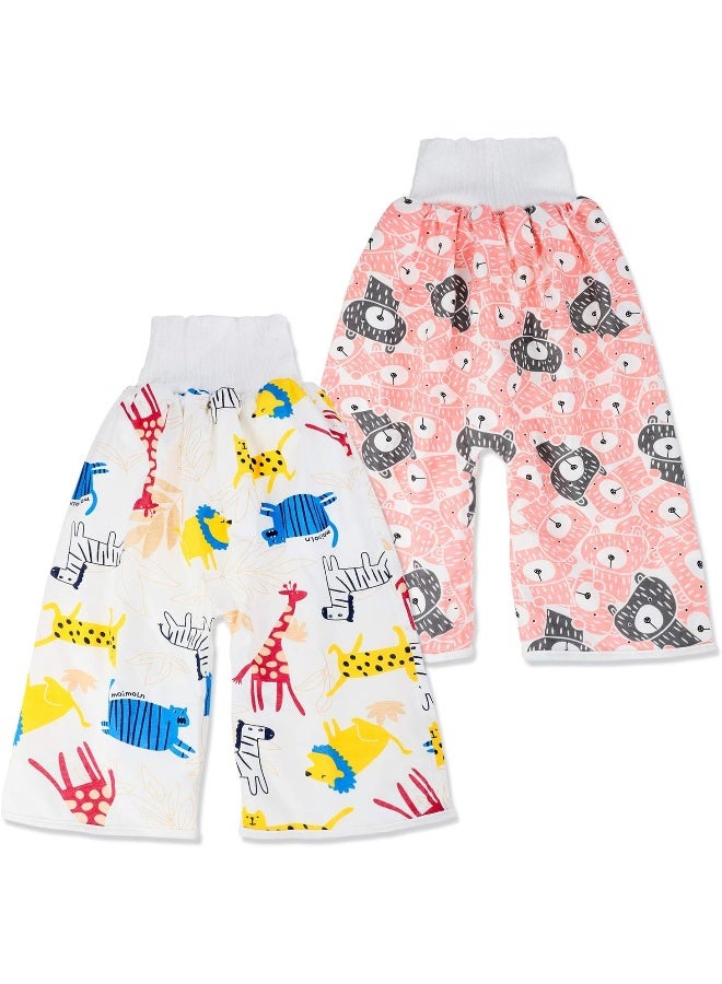 MooMoo Baby Waterproof Diaper Pants for Potty Training 2 Packs Overnight Potty Training Pants for Boys - Image 1