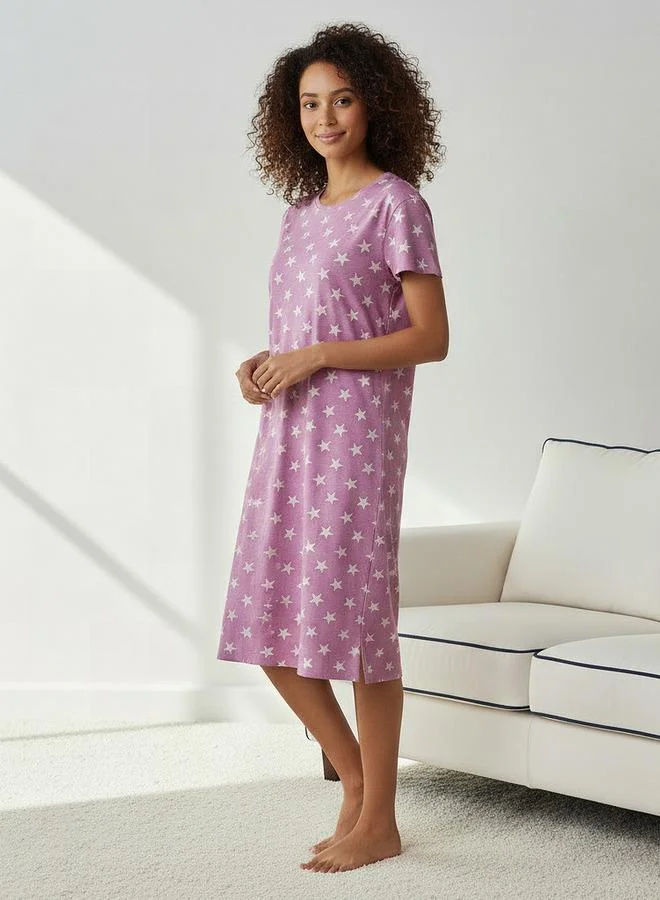 Splash FAV Printed Sleepshirt with Short Sleeves