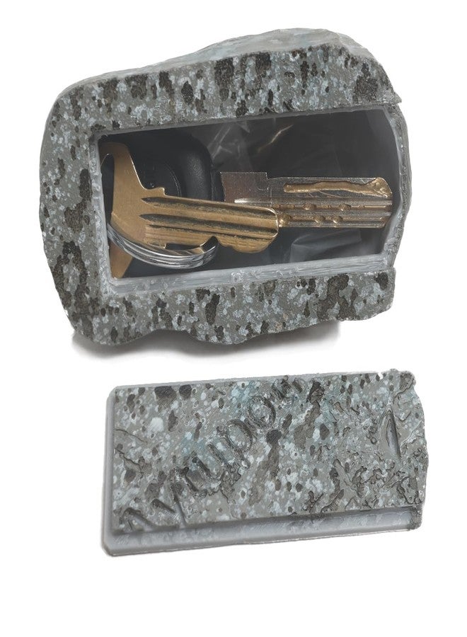 Aytupotin Spare Key Hider Rock - Hide a Key Outside in a Real-Looking Stone, Key Hiders Outside for Outdoor Garden or Yard (Gray) - Image 1