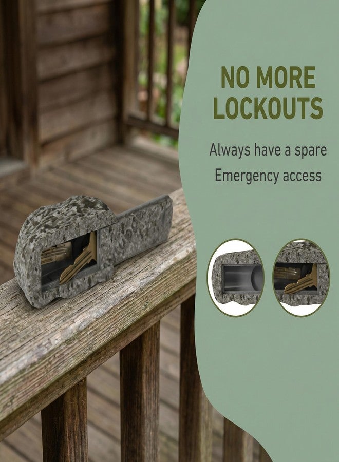 Aytupotin Spare Key Hider Rock - Hide a Key Outside in a Real-Looking Stone, Key Hiders Outside for Outdoor Garden or Yard (Gray) - Image 2