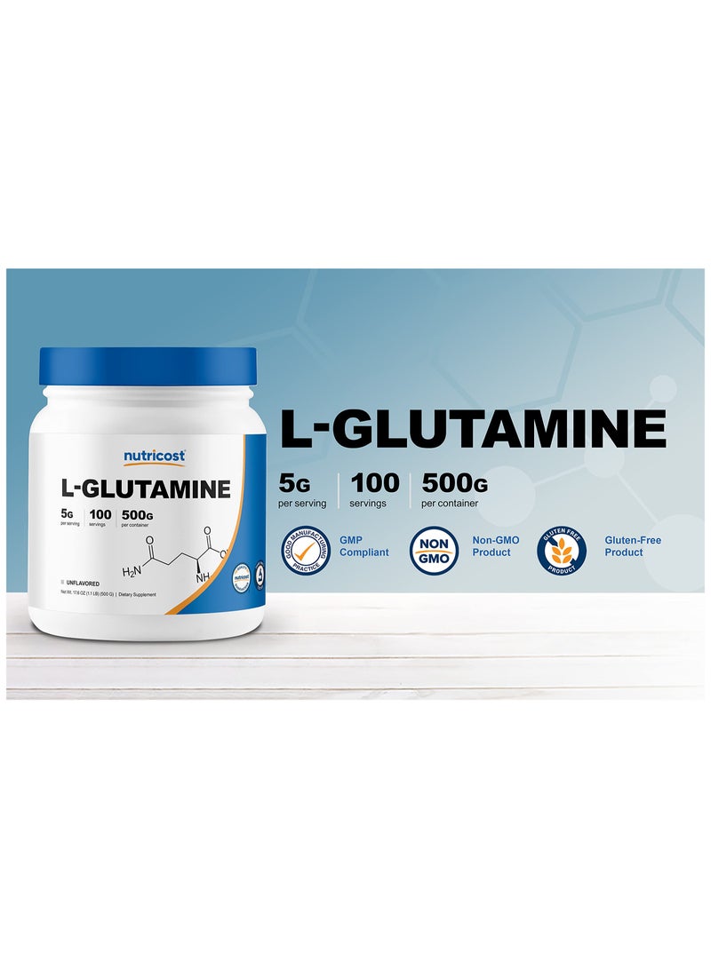 Nutricost L-Glutamine 5G Per Serving, 100 Servings, 500G Per Container, Unflavored Net Wt. 17.9 Oz(1.1 LB) (500 G) Dietary Supplement  - Image 5