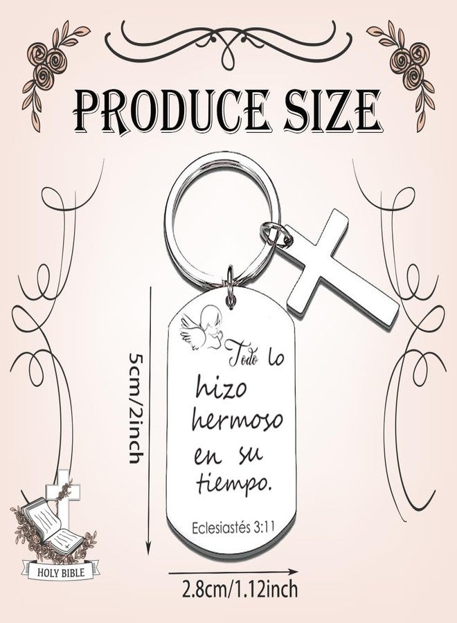 Magictodoor Spanish Christian Keychain Set: Encouraging Bible Verses - Religious Gift Set for Women and Men - Pack of 10 - Image 3