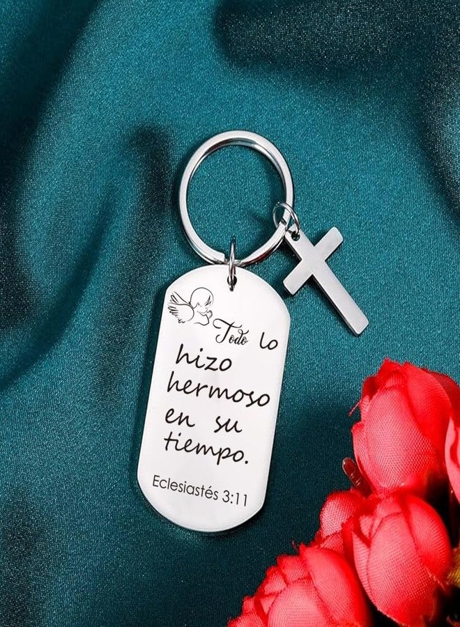 Magictodoor Spanish Christian Keychain Set: Encouraging Bible Verses - Religious Gift Set for Women and Men - Pack of 10 - Image 4