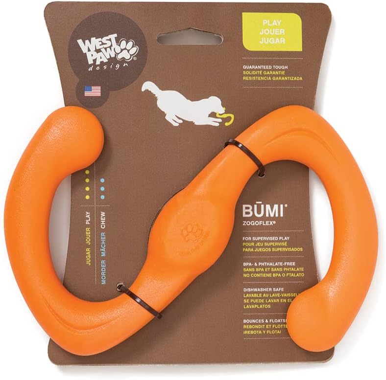 West Paw Bumi Tug Toy with Zogoflex in Orange - Large Size for Dogs - Image 1