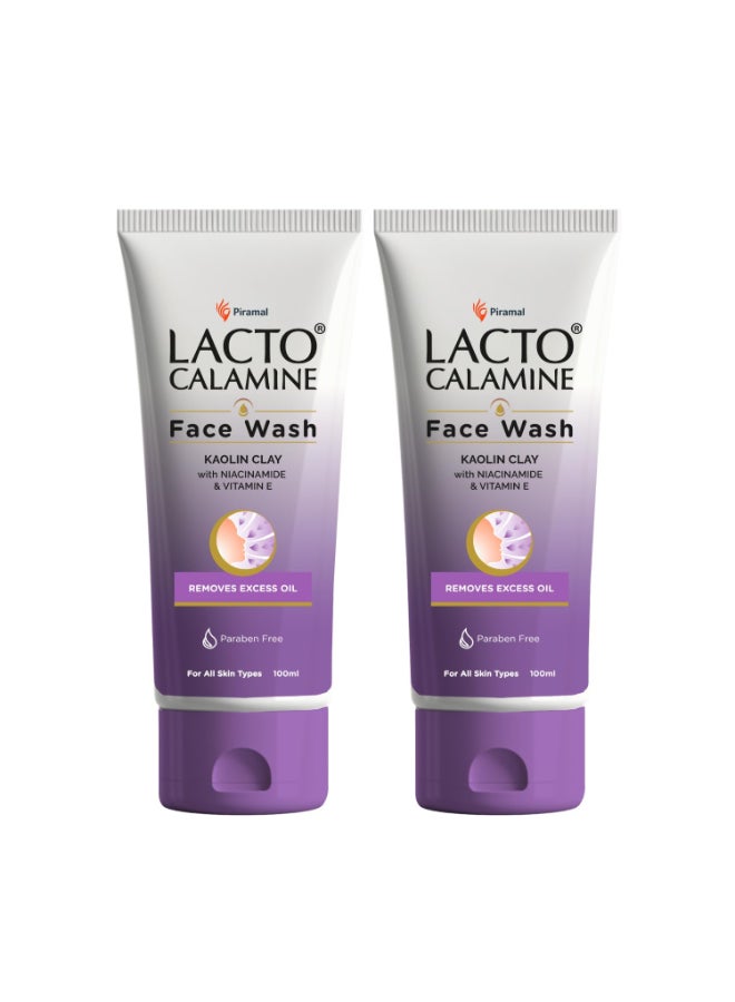 Lacto Calamine Face Wash with Kaolin Clay for Oily Skin 100 ml Pack of 2 - Image 3