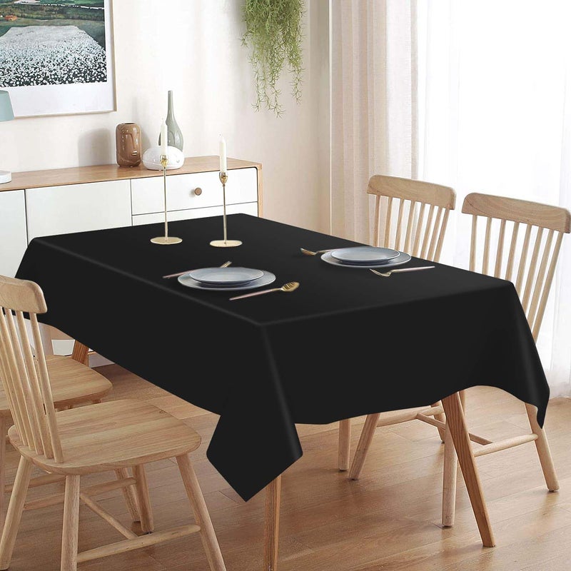 QIKSION 6 Pack Black Plastic Tablecloth Disposable Table Covers Black Table Cloths for Parties BBQ Picnic Birthday Baby Shower Wedding  Fits 6 to 8 Foot Rectangle Tables (54 ? 108 Inch) - Image 4
