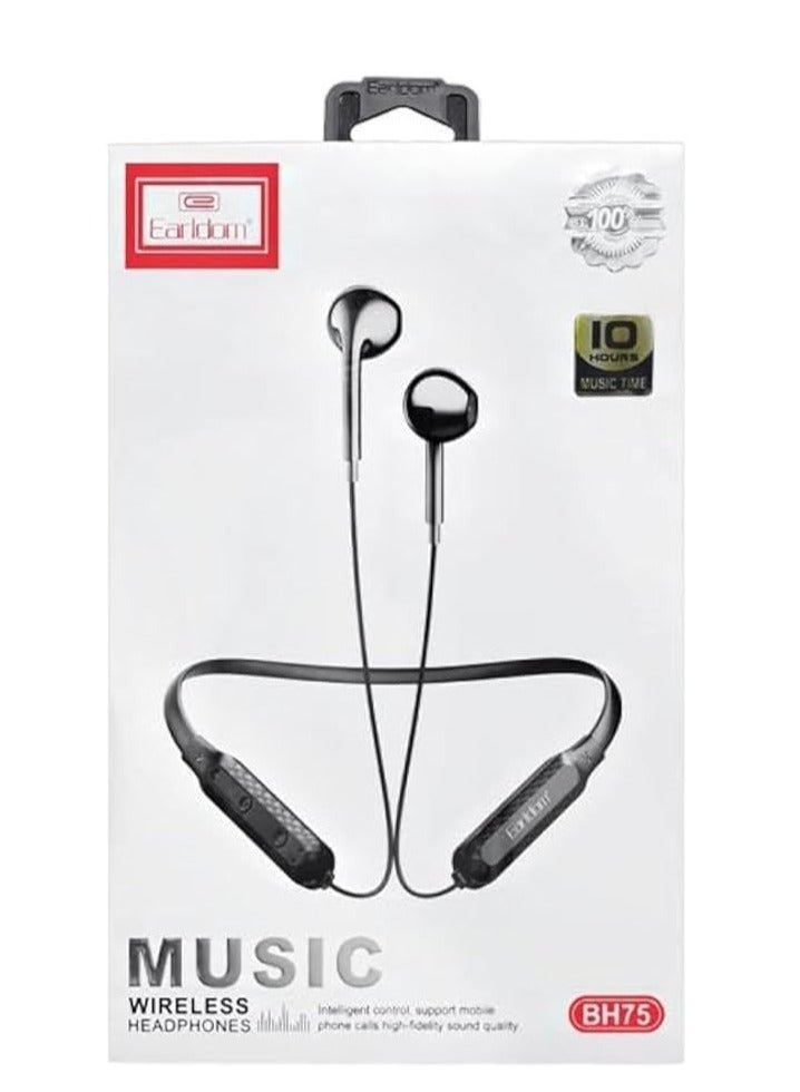 Earldom BH75 Magnetic Bluetooth Earphones – Wireless Sports Earbuds with Stereo Sound & Built-In Microphone | Neck-Hanging Design | Magnetic Ear Tips | Noise Isolation | Sweat-Resistant | Long Battery Life | Ideal for Workouts, Running, Gym & Travel - Image 3