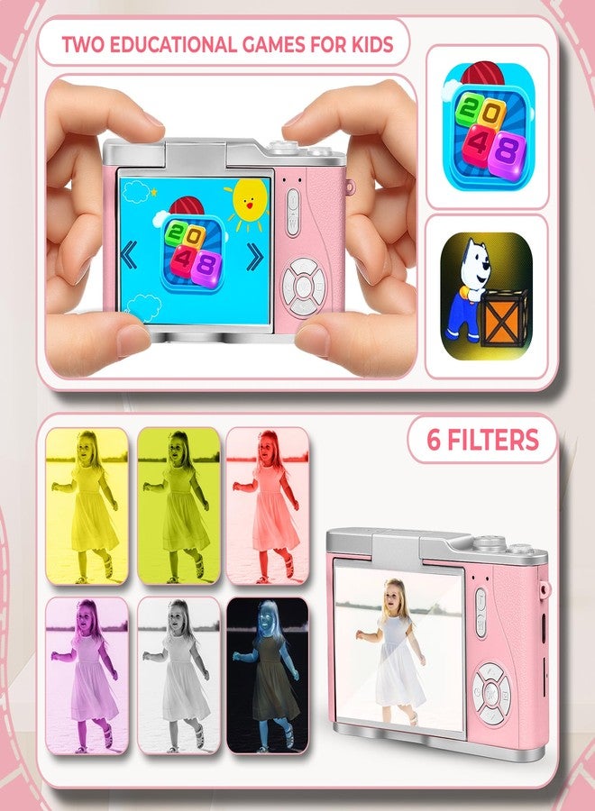 Cason 48MP Digital Camera for Kids-Real Photo & Video Mini Camera for Photography 2.4” Rotating Screen, Built in Games Kids Cameras for 5-15 Years Girls & Boys(Supports Upto 64GB Memory) - Image 3