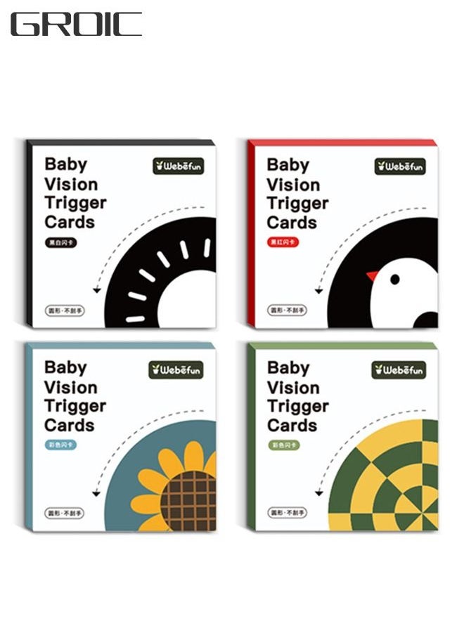 GROIC High Contrast Baby Flashcard, 18 PCs，36 patterns, Black White Red Colorful Visual Stimulation Learning Activity Card for Babies Ages 0-3-6-12-36 Months, Newborn Infants Toys Gift  - Image 1