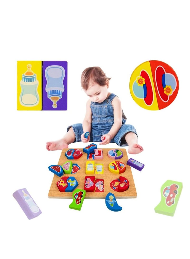 UKR Wooden Paired Shape Puzzle – Educational Matching Toy for Kids | Perfect Learning Activity for Babies & Toddlers | Develops Fine Motor & Cognitive Skills | Early Learning Puzzle for Toddlers - Image 2