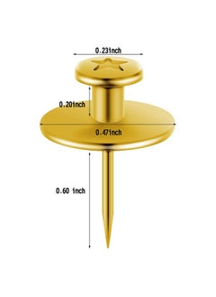 Hotop Double Headed Picture Hangers Nails Small Head Thumb Tacks Wall Hanging Picture Photo Hanging Hook Pins For Home Office Hanging Picture Photo Decorations (Gold 25 Pieces)  - Image 2