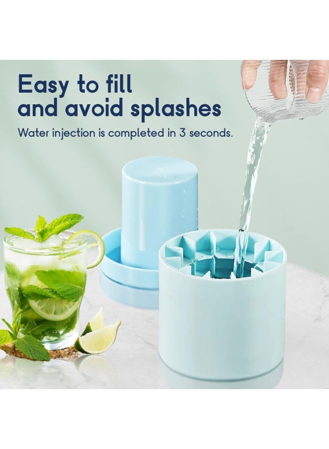 Cylinder Silicone Ice Cube Mold, New 3D Ice Cubes Maker, Mini Ice Cube Maker Cup, Small Ice Cube Trays with Lid, Food Grade Squeeze Easy-Release Ice Cup Maker  - Image 2