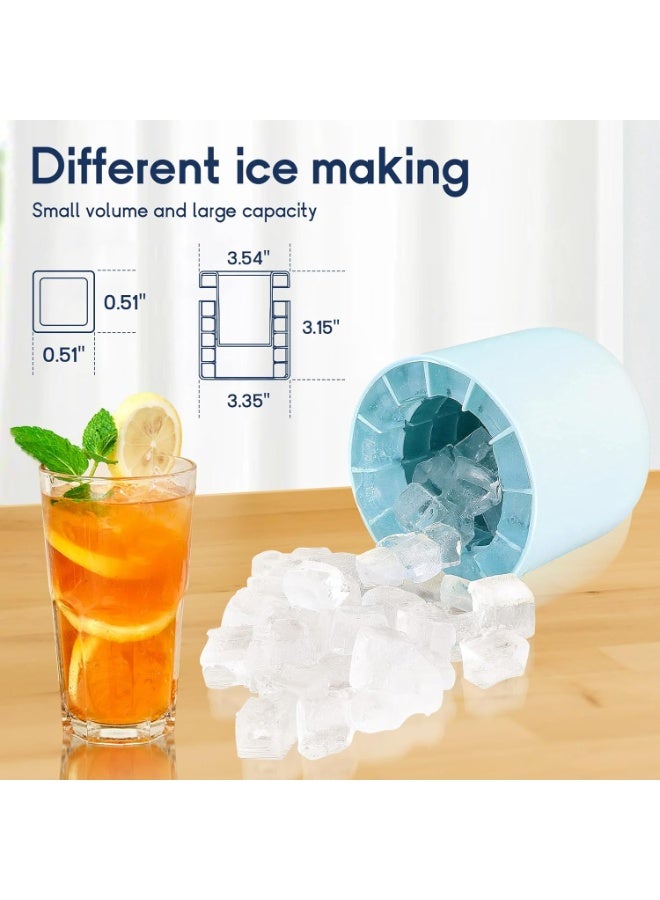 Cylinder Silicone Ice Cube Mold, New 3D Ice Cubes Maker, Mini Ice Cube Maker Cup, Small Ice Cube Trays with Lid, Food Grade Squeeze Easy-Release Ice Cup Maker  - Image 3
