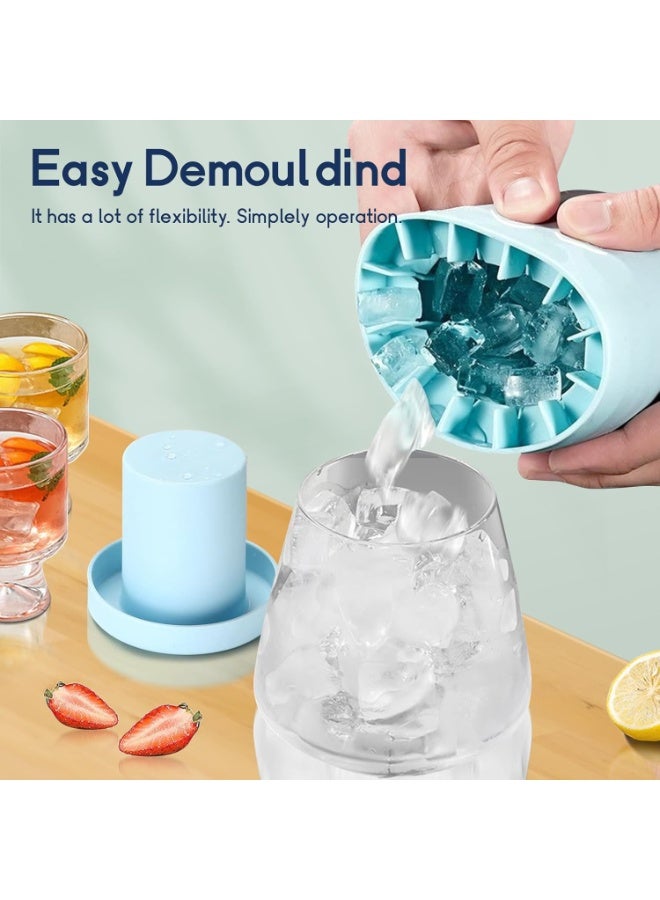 Cylinder Silicone Ice Cube Mold, New 3D Ice Cubes Maker, Mini Ice Cube Maker Cup, Small Ice Cube Trays with Lid, Food Grade Squeeze Easy-Release Ice Cup Maker  - Image 4