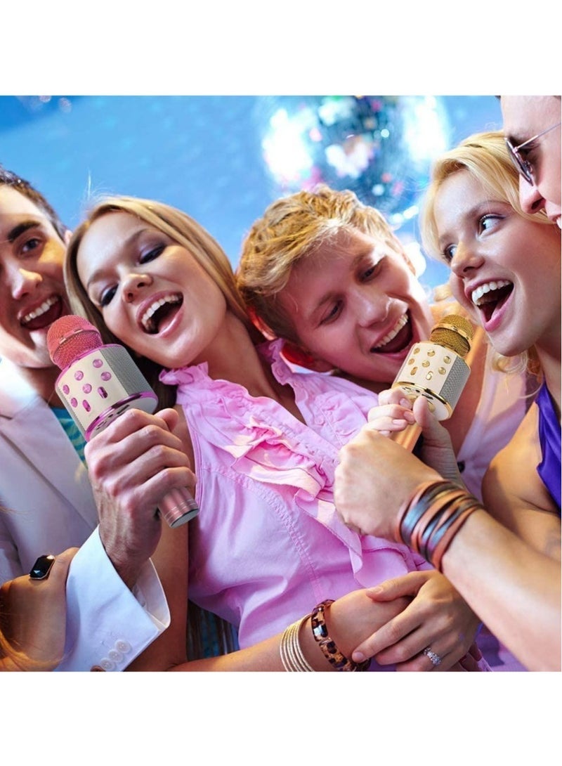 ELTRAZONE Wireless Bluetooth Karaoke Microphone Rechargeable Kids Microphone Karaoke Machine Professional Handheld Karaoke Mic Speaker Home KTV Kids Birthday Party - Best Gifts for Kids Adults (Rose Gold) - Image 4