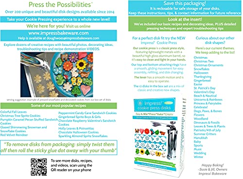 Impress! cookie press disks Impress Cookie Press Disks – Flowers Set of 8, Food Safe Plastic Shapes with Pansy, Daffodil, Tulip, & More, Fits Many Manual Models - See Disk Sizing Image to ensure fit with your press - Image 3