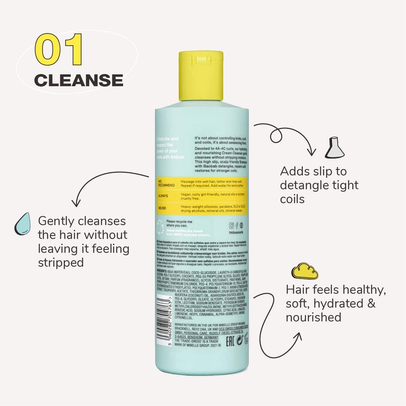 Imbue Coil Awakening Sulphate Free Cream Cleanser Shampoo - Curl Enhancing for 4A-4C Hair - Add Moisture and Hydrate - Curly Girl Method Daily Cleanser - Image 2