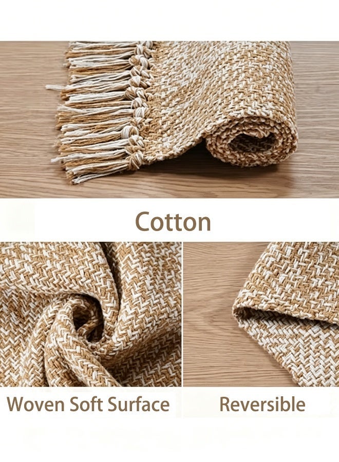 Optico Boho Small Rug,  Hand-Woven Kitchen Rugs, Cotton Reversible Washable Modern Farmhouse Carpet Kitchen Rug with Tassels, Small Cotton Indoor Accent Area Rug, Washable Woven Chic Throw Rug for Foyer Bathroom Bedroom Back Door - Image 5