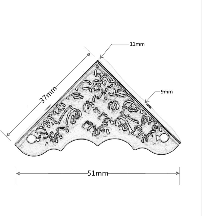 Yetaha Antique Decorative Corner Protectors 12PCS Retro Bronze Box Corner Carve Patterns Edge Safety Guards for Furniture Hardware Desk Jewelry Chest Wood Cases with Nails - Image 2