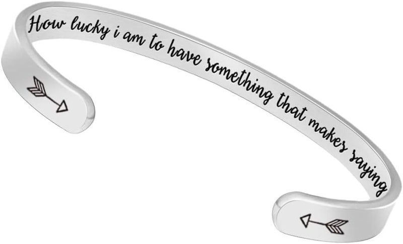 Btysun Bracelets for Women Mothers Day Bracelet Gifts from Daughter Inspirational Gifts for Women Graduation Gifts for Her Motivational Birthday Cuff Bangle Friendship Personalized Mantra Jewelry… - Image 1