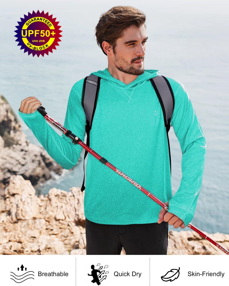 Roadbox Mens UPF 50+ Fishing Shirts - Long Sleeve UV Sun Protection Hoodie Outdoor Hiking Shirts for Sports Running - Image 5