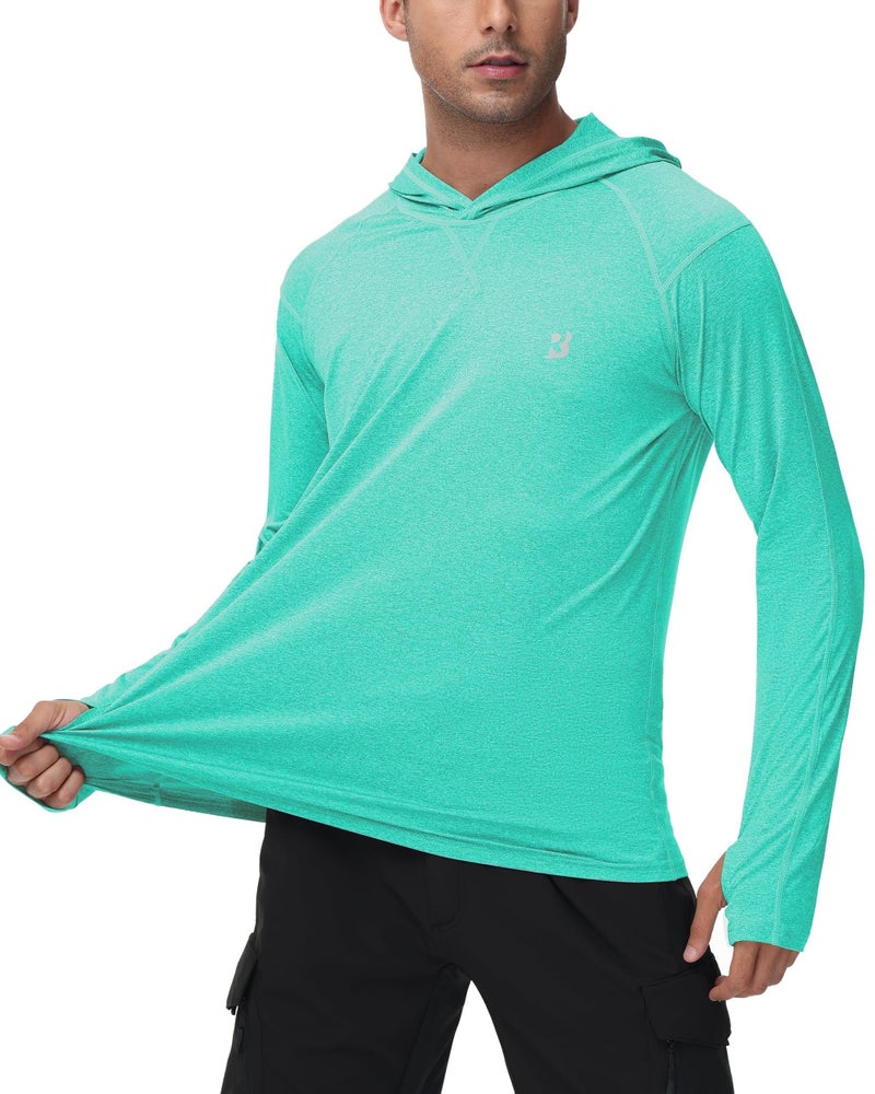 Roadbox Mens UPF 50+ Fishing Shirts - Long Sleeve UV Sun Protection Hoodie Outdoor Hiking Shirts for Sports Running - Image 2