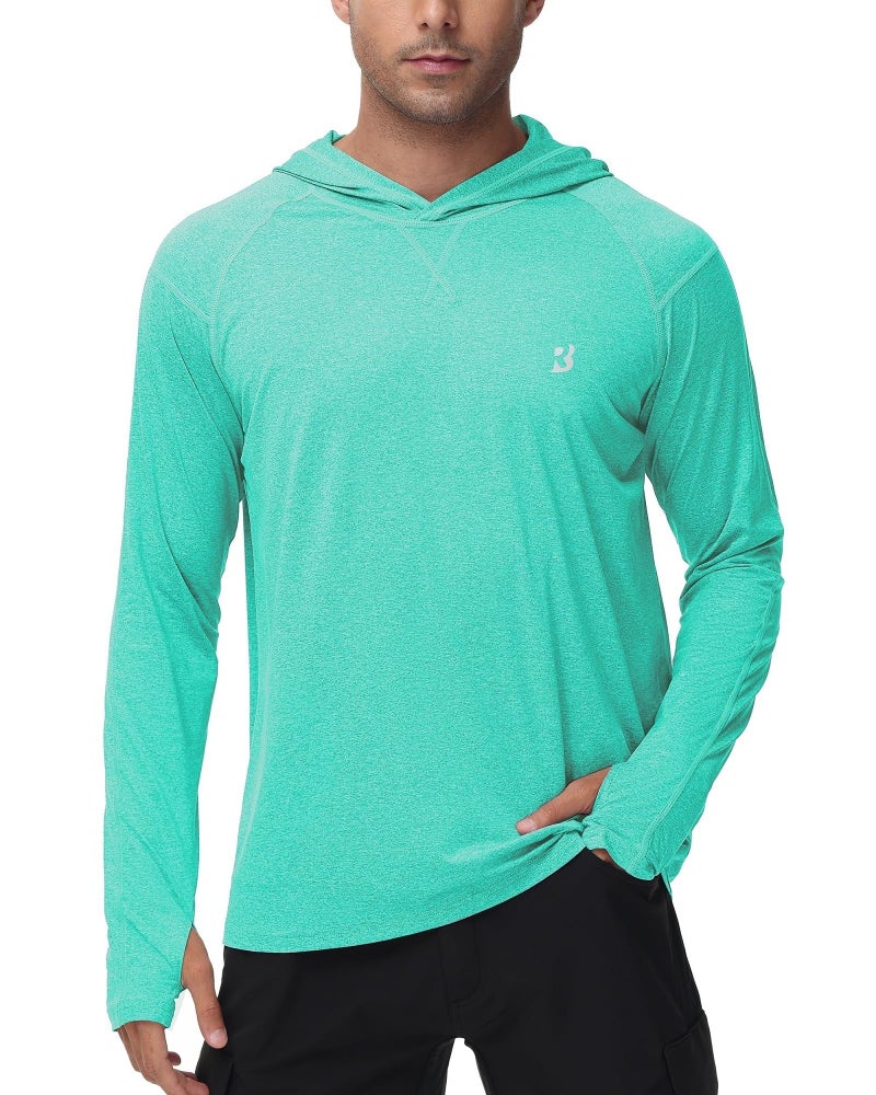 Roadbox Mens UPF 50+ Fishing Shirts - Long Sleeve UV Sun Protection Hoodie Outdoor Hiking Shirts for Sports Running - Image 1