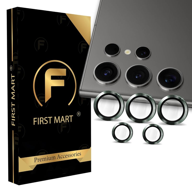 FIRST MART Camera Lens Protector for Samsung Galaxy S24 Ultra (6.8 Inches) Tough HD Individual Aluminum Alloy Lens Rings Cover, Scratch Resistant, Thin Lens Protection| Green, 1 Pack - Image 1