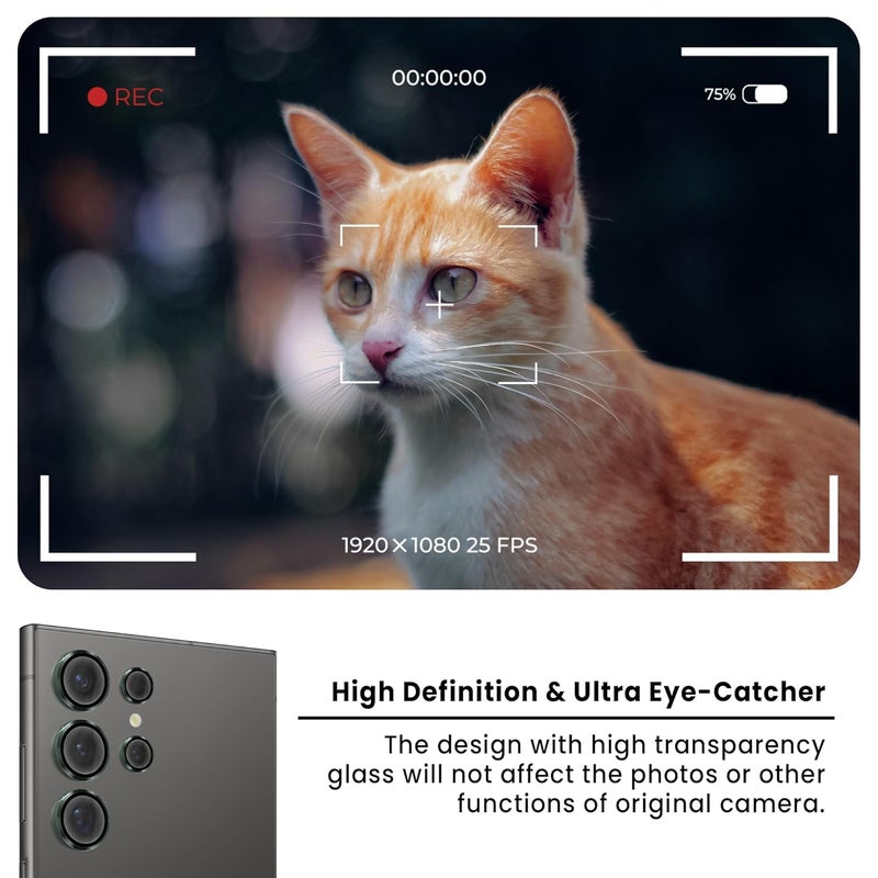 FIRST MART Camera Lens Protector for Samsung Galaxy S24 Ultra (6.8 Inches) Tough HD Individual Aluminum Alloy Lens Rings Cover, Scratch Resistant, Thin Lens Protection| Green, 1 Pack - Image 4