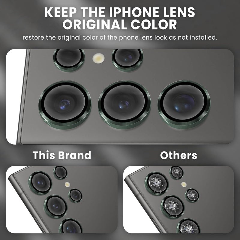 FIRST MART Camera Lens Protector for Samsung Galaxy S24 Ultra (6.8 Inches) Tough HD Individual Aluminum Alloy Lens Rings Cover, Scratch Resistant, Thin Lens Protection| Green, 1 Pack - Image 3
