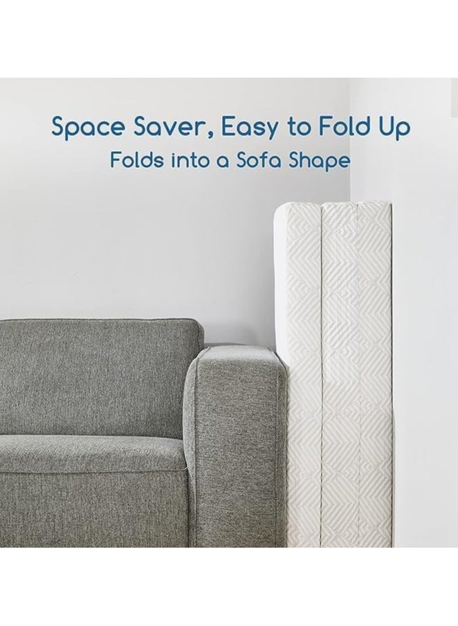 Comfy مرتبة طبية مريحة وقابلة للطي ومبطنة باللون الأبيض 180x90x7 سم - Image 4