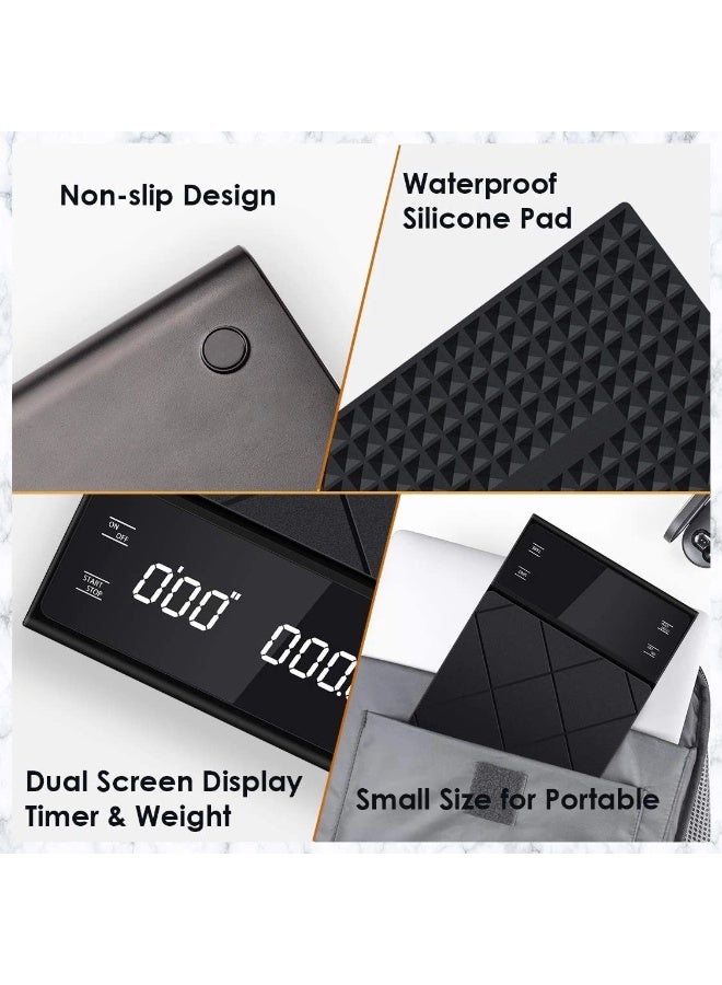 Digital Coffee Scale with Timer – High Precision Electronic Food Scale 3kg/0.1g for Pour Over, Drip Coffee, Baking & Cooking – Multifunction Weighing Scale with LCD Display  - Image 2