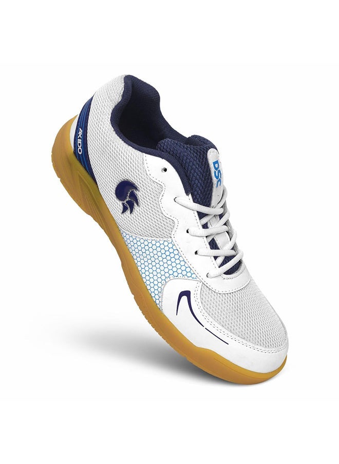 DSC Akido Badminton Shoes | 11UK / 12US / 45EU | For Mens & Boys | Material: Polyvinyl Chloride | Natural Crape Rubber Non Marking Outsole | Breathable Mesh  - Image 1