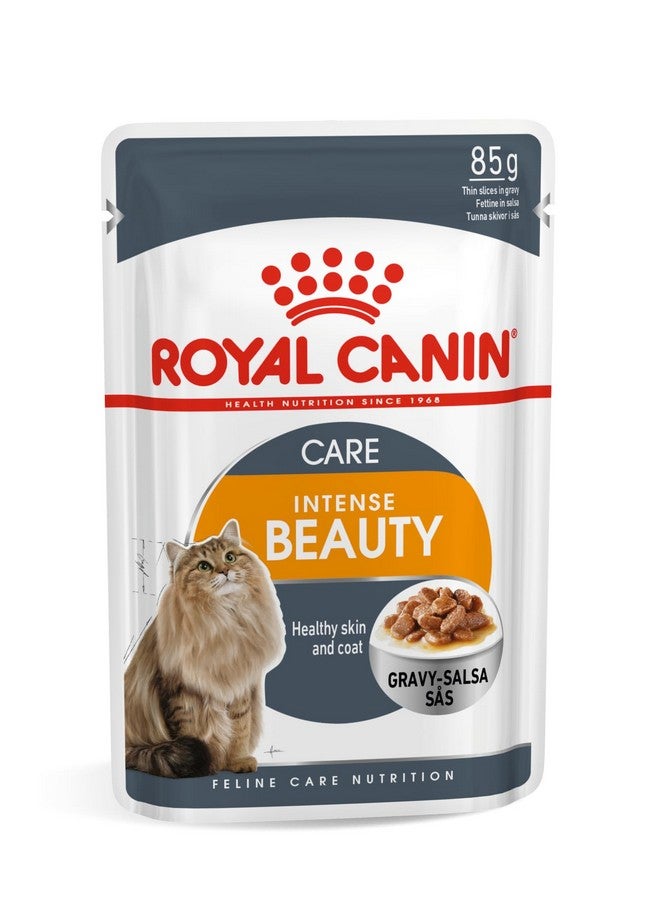 ROYAL CANIN رويال كانين إنتنس بيوتي صلصة للقطط البالغة طعام بحري، 85 جرام (12 عبوة) - Image 1