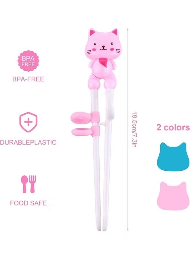 2 Pairs Training Chopsticks Toddler Chopsticks Animal Shape Easy to Use Learning Reusable Chopsticks Helper With attachable Trainer for Kids Child Baby Adults Beginners - Image 2
