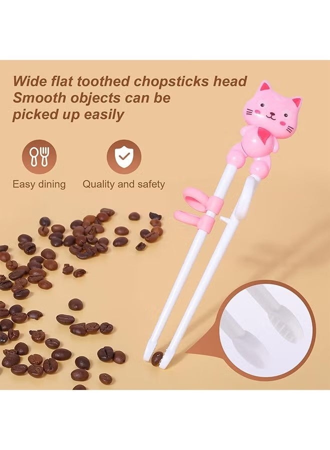 2 Pairs Training Chopsticks Toddler Chopsticks Animal Shape Easy to Use Learning Reusable Chopsticks Helper With attachable Trainer for Kids Child Baby Adults Beginners - Image 3