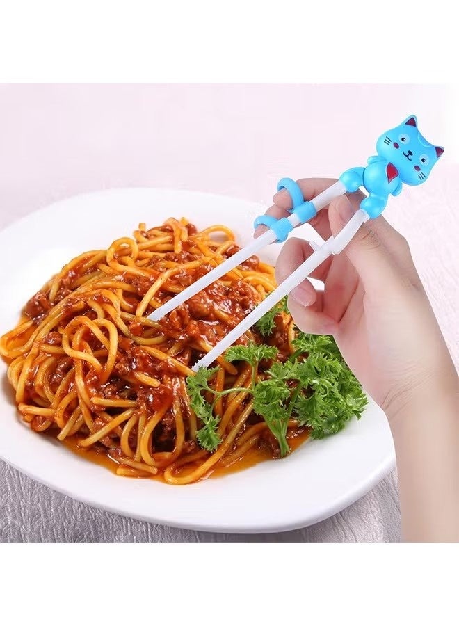 2 Pairs Training Chopsticks Toddler Chopsticks Animal Shape Easy to Use Learning Reusable Chopsticks Helper With attachable Trainer for Kids Child Baby Adults Beginners - Image 4